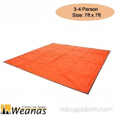WEANAS 3-4 Person Outdoor Thickened Oxford Fabric Camping Shelter Tent Tarp Canopy Cover Tent Groundsheet Camping Blanket Mat (Blue)